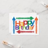 スパインカラフル文字カイロプラクティック誕生日 カード (正面/裏面インサイチュ)