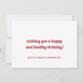 スパインカラフル文字カイロプラクティック誕生日 カード (裏面)