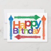 スパインカラフル文字カイロプラクティック誕生日 カード (正面)
