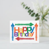 スパインカラフル文字カイロプラクティック誕生日 ポストカード (スタンド正面)