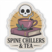 スパインチラー&ティー – 不気味な本 シール (正面)