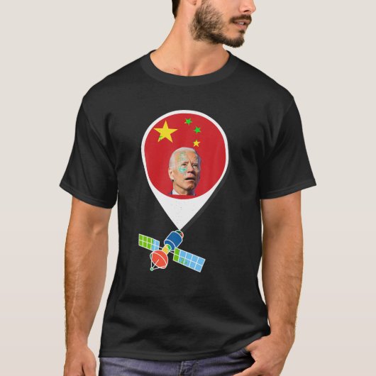 スパイ中国のバおもしろいルーン監視ジョーバイデン氏C Tシャツ (正面)