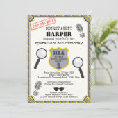 スパイ子供の誕生日招待状-ブラックイエロー 招待状 (スタンド正面)