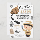 スパイ探偵秘密エージェントボーイ誕生日招待状 招待状 (正面)