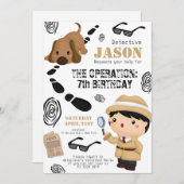 スパイ探偵秘密エージェントボーイ誕生日招待状 招待状 (正面/裏面)