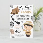 スパイ探偵秘密エージェント少年誕生日招待状 招待状 (スタンド正面)