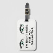 スパイ緑の目と星の入れ墨ID ラゲッジタグ (正面縦)