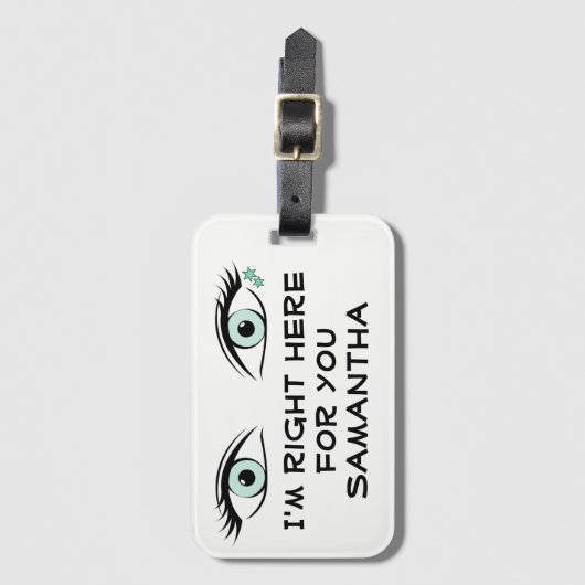 スパイ緑の目と星の入れ墨ID ラゲッジタグ (正面縦)