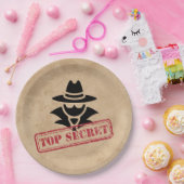 スパイ/シークレットエージェントをテーマにしたパーティー ペーパープレート (パーティー)