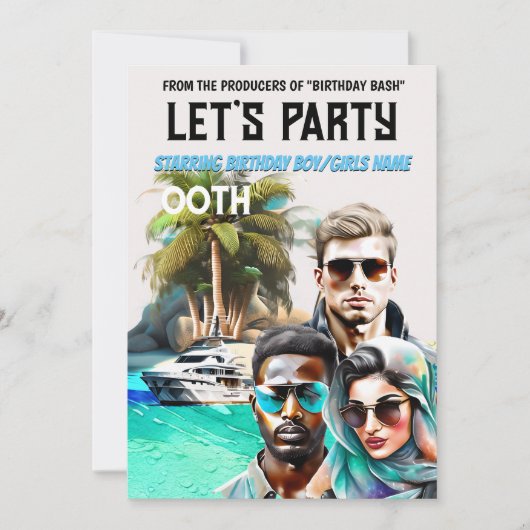 スパイ・スリラー映画 ポスター 大人 誕生日 イベント 招待状 (正面)