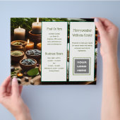 スパウェルネスホリスティックアユルヴェーダ折りたたみパンフレット チラシ (手)