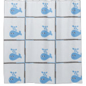 スパウト付きキュート鯨 シャワーカーテン (正面)