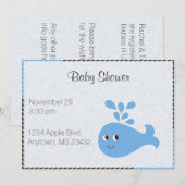 スパウト付きキュート鯨 招待状 (正面/裏面)