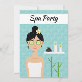スパウーマンイラストレーションスパデイブライダルシャワー 招待状 (正面)
