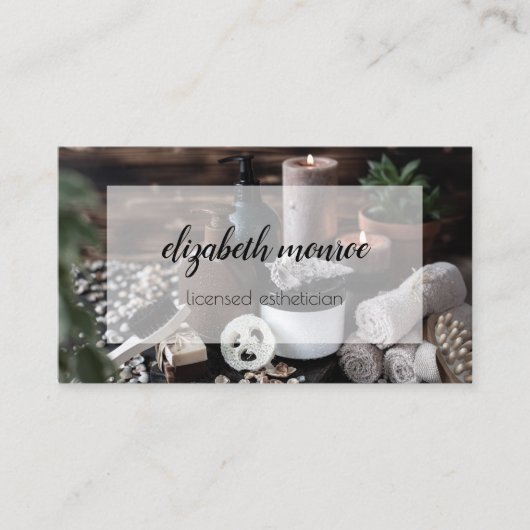 スパエステティシャンサロンスクリプト書道 名刺 (正面)