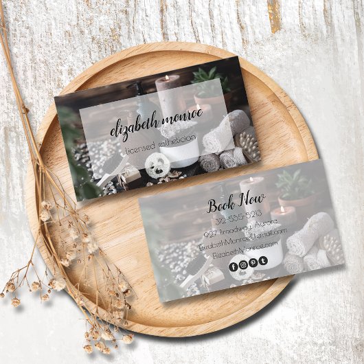 スパエステティシャンサロンスクリプト書道 名刺