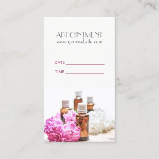 スパエッセンシャル油マッサージアロマセラピーアポイントメント 予約カード (正面)