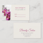 スパエッセンシャル油マッサージアロマセラピーアポイントメント 予約カード (正面/裏面)