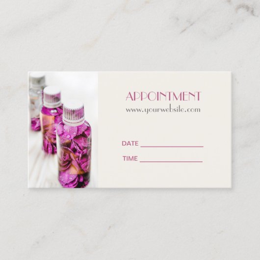 スパエッセンシャル油マッサージアロマセラピーアポイントメント 予約カード (正面)