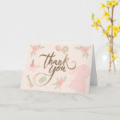 スパエレガントをテーマにしたThank Youスクリプトデザインカード カード (黄色い花)