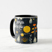 スパカスタムとウェルネスのビジネスマグと花模様 マグカップ (正面左)