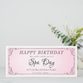 スパカスタム日マッサージピンクバウチャー証明書 招待状 (スタンド正面)