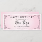 スパカスタム日マッサージピンクバウチャー証明書 招待状 (正面/裏面)