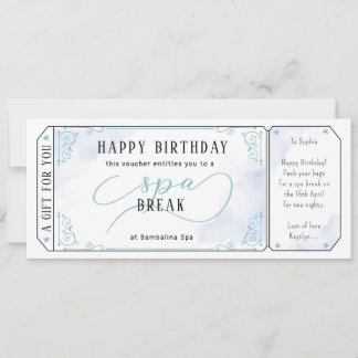 スパカスタム日マッサージブルーバウチャー証明書 招待状