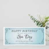 スパカスタム日マッサージブルーバウチャー証明書 招待状 (スタンド正面)