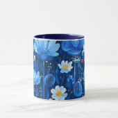 スパカスタム&ウェルネス向けビジネスマグ – 深いブルー マグカップ (中央)