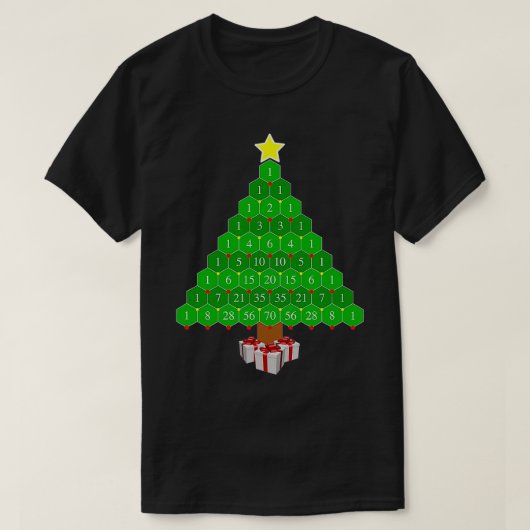 スパカルストライアングル数学クリスマスツリー Tシャツ (デザイン正面)