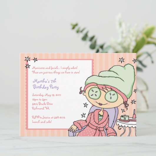 スパガールかわいらし招待状マニキュアパーティー 招待状 (スタンド正面)