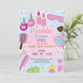スパガールの誕生日パーティー招待状、スパのお祝い。 招待状 (スタンド正面)