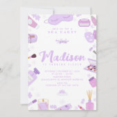 スパガールバースデーパーティー編集可能招待状 招待状 (正面)