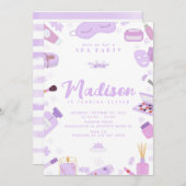 スパガールバースデーパーティー編集可能招待状 招待状 (正面/裏面)