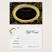 スパギフトカードスパエレガント金ゴールドフローラブラック (正面&裏面)