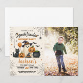 スパクタキュラーなハロウィンの誕生日招待状 招待状 (正面/裏面)