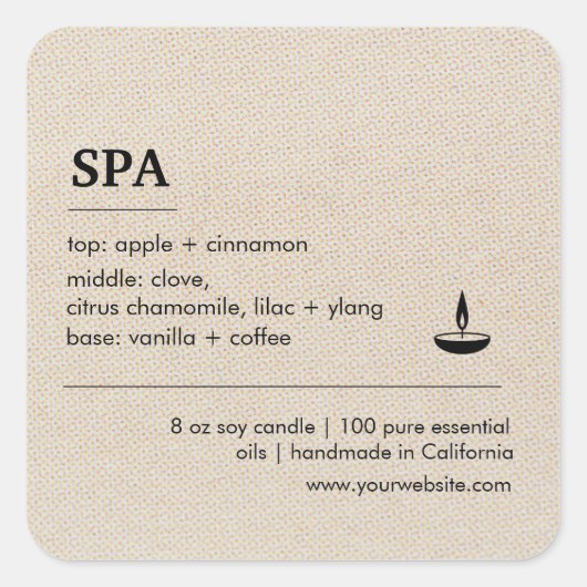 スパクリームオフホワイト原料製品ラベル スクエアシール (正面)