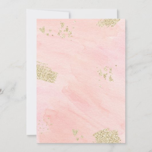 スパグリッツ&グラムピンク金ゴールド誕生日 招待状 (裏面)