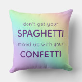 スパゲおもしろいティと紙吹雪 クッション (裏面)