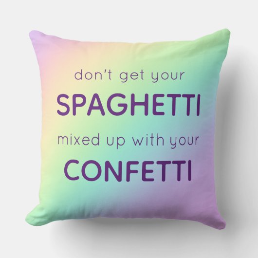 スパゲおもしろいティと紙吹雪 クッション (正面)