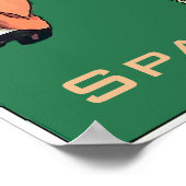 スパゲッチーニのパスタの男性と機械、編集文字 ポスター (角)