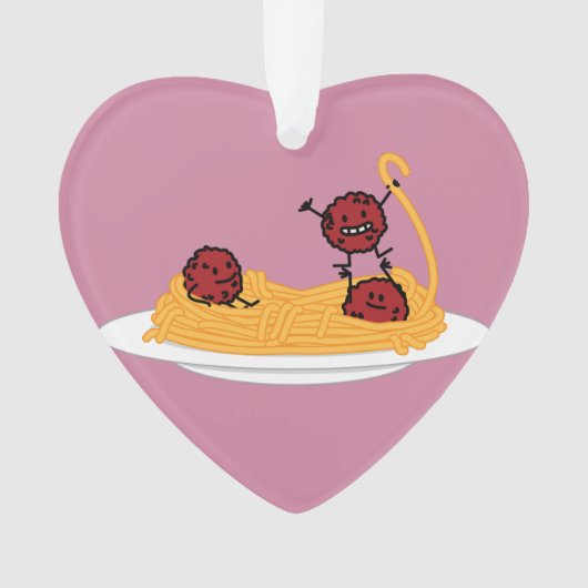 スパゲッティおよびミートボールのパスタのヌードルのイタリア人の食糧 オーナメント (正面)