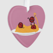 スパゲッティおよびミートボールのパスタのヌードルのイタリア人の食糧 オーナメント (正面)