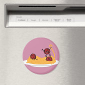 スパゲッティおよびミートボールのパスタのヌードルのイタリア人の食糧 マグネット (インサイチュ (食洗機))