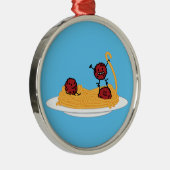 スパゲッティおよびミートボールのパスタのヌードルのイタリア人の食糧 メタルオーナメント (右)