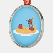 スパゲッティおよびミートボールのパスタのヌードルのイタリア人の食糧 メタルオーナメント (左)