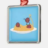 スパゲッティおよびミートボールのパスタのヌードルのイタリア人の食糧 メタルオーナメント (左)