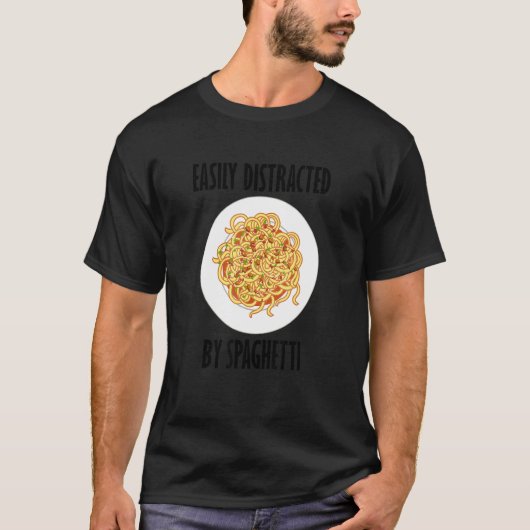 スパゲッティことわざ麺パスタに気を取られる Tシャツ (正面)