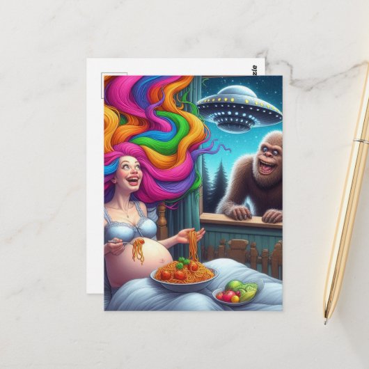 スパゲッティだから私は何が外に何であるか手掛かりがない ポストカード (正面/裏面インサイチュ)